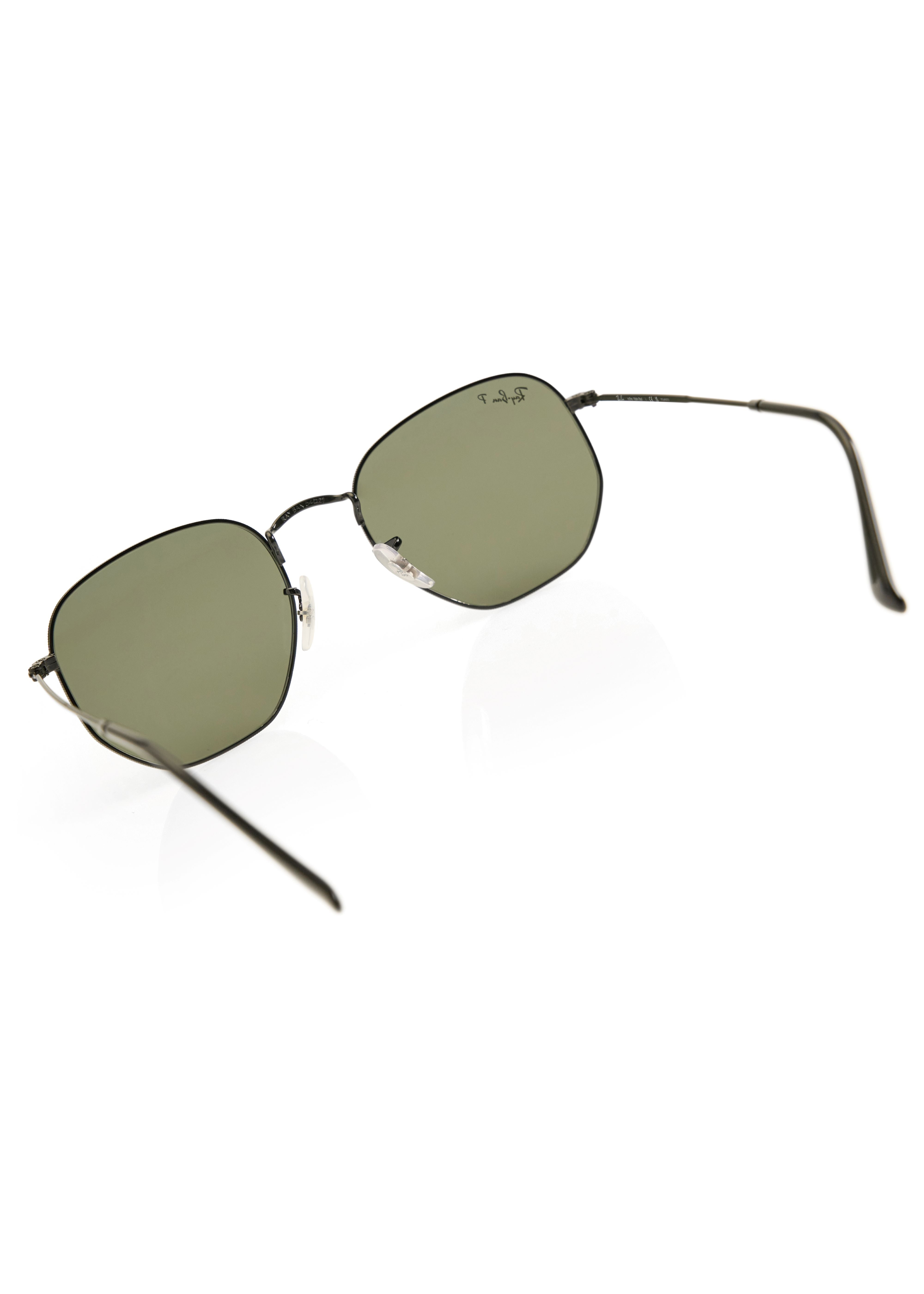 Hexagonal Flat Polished Black Lentes Classic Green G-15