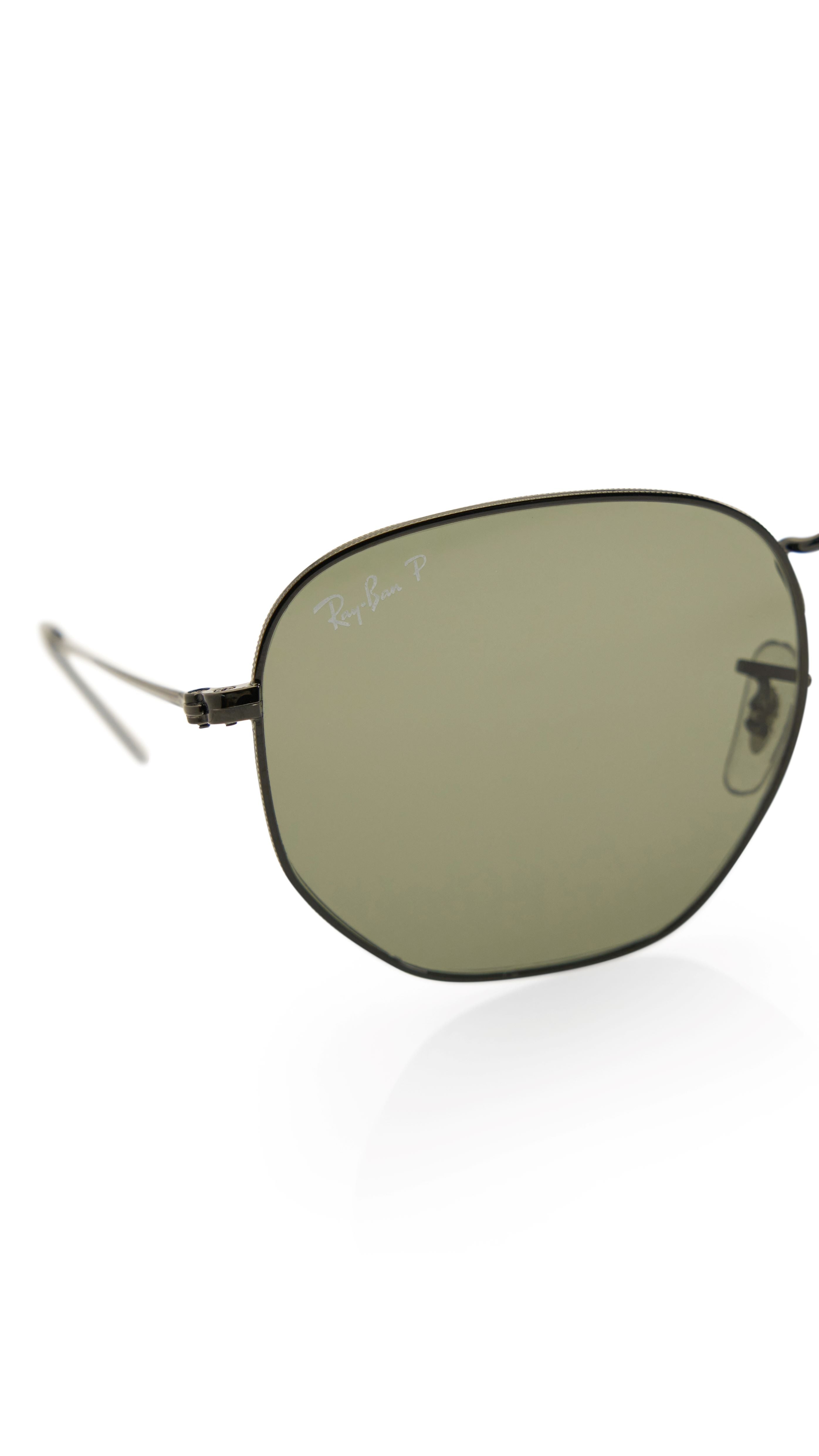 Hexagonal Flat Polished Black Lentes Classic Green G-15