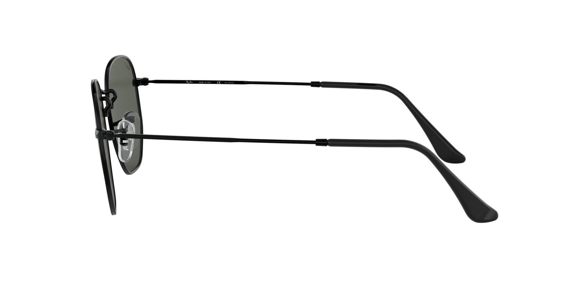 Hexagonal Flat Preto Polido Lentes Verde G-15