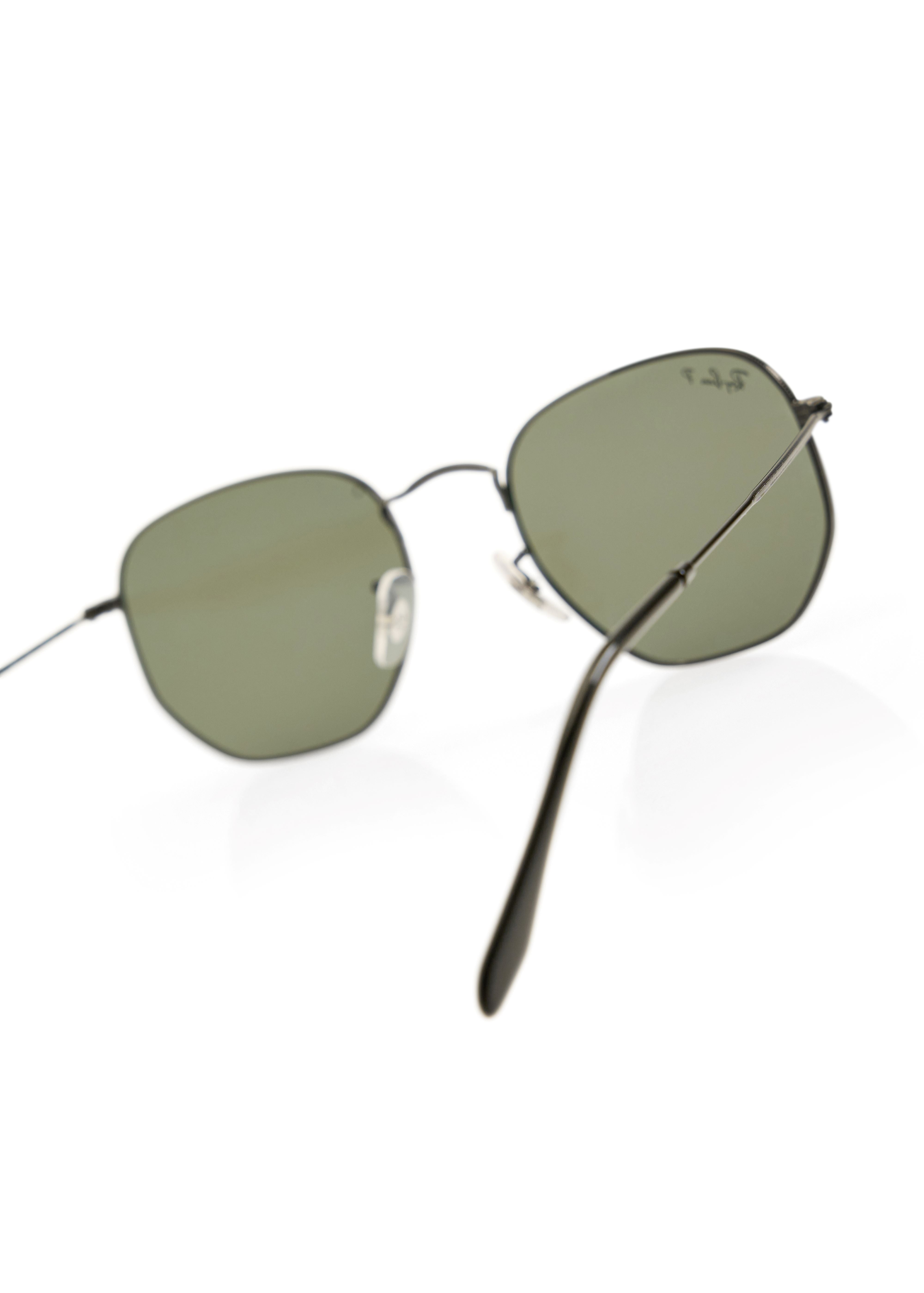 Hexagonal Flat Polished Black Lentes Classic Green G-15