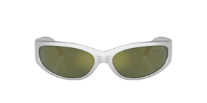 Metallic Silver Lentes Dark Green Mirror Petrol