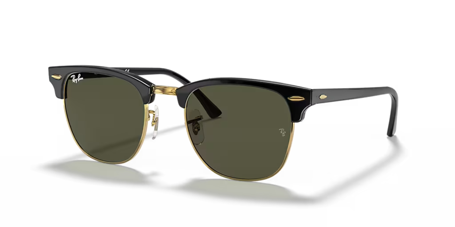 Clubmaster Classic Preto sobre Ouro Lentes Verde